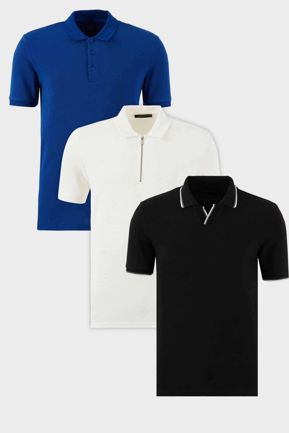 Buratti Pamuklu Regular Fit 3'lü Paket Polo Yaka T Shirt Erkek POLO YAKA T SHİRT 59029641527S3