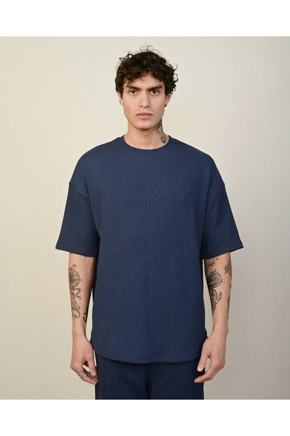 MARRAKECH Erkek Krinkıl Oversize T-Shirt