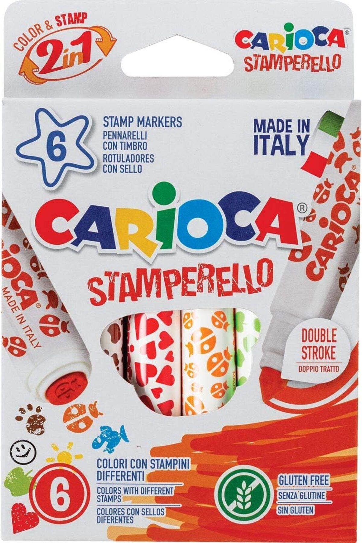 CARIOCA Stamperello Yıkanabilir Keçeli Boya Kalemi 6'lı