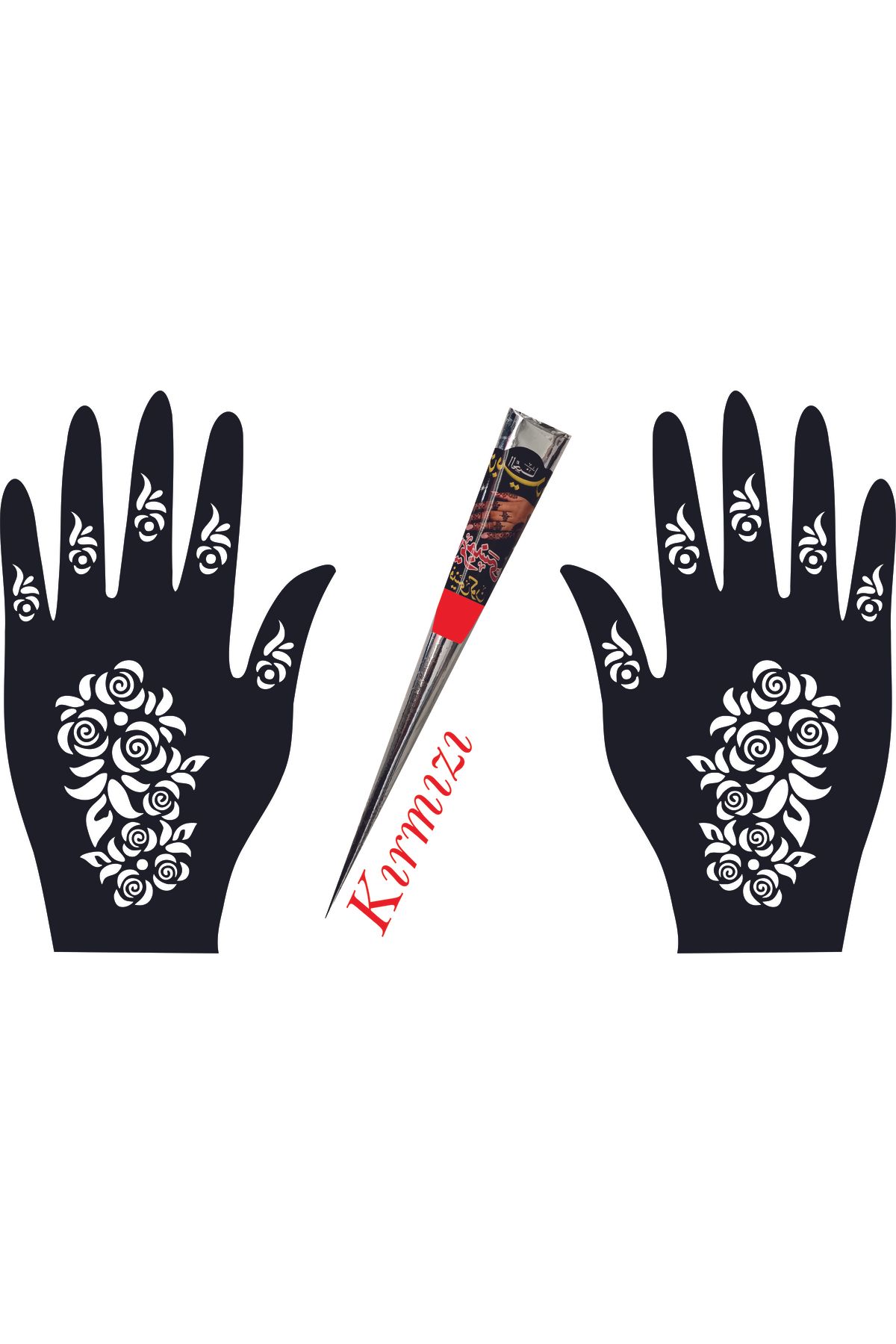 hennadibace El Deseni Kına Kalıbı (GEÇİCİ DÖVME ŞABLONU) Hint Kınası Henna Tattoo Stencil Kına Gecesi