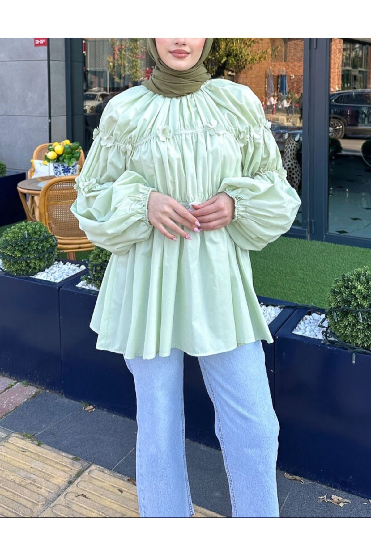 moda paketi Tunik Çiçek İşlemeli