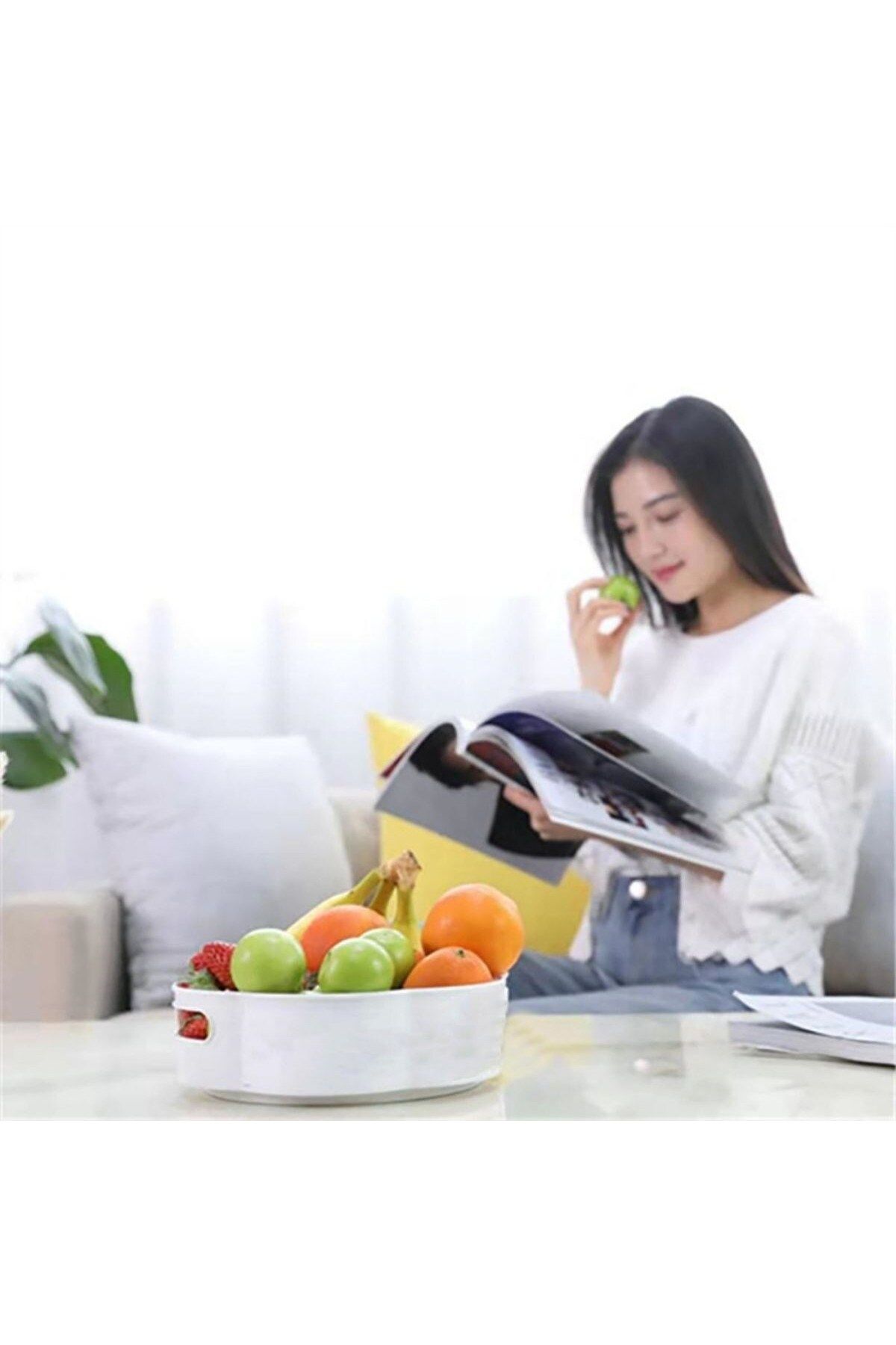 STOREMAX-Jvnnastore Round Tray Form Presentation and Service Organizer Table with 360 Degree Rotatable Mechanism 3