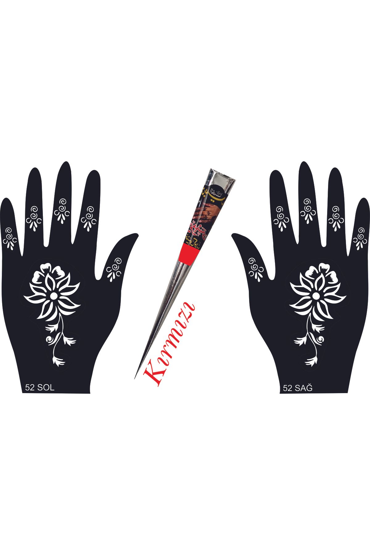 hennadibace El Deseni Kına Kalıbı (GEÇİCİ DÖVME ŞABLONU) Hint Kınası Henna Tattoo Stencil Kına Gecesi