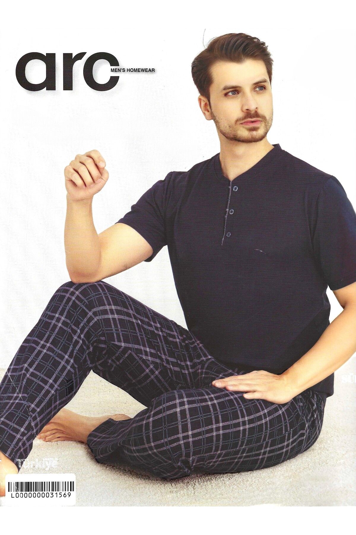Arc Men's Homewear Süprem Kumaş Mint Kısa Kollu Erkek Pijama Takımı 65014-01