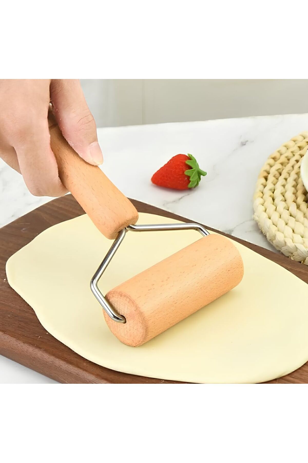 STOREMAX srhtDS Doğal Bambu Hamur Açma Silindiri Hamur Açma Aparatı Oklava Merdane Pizza Makarna Desing s