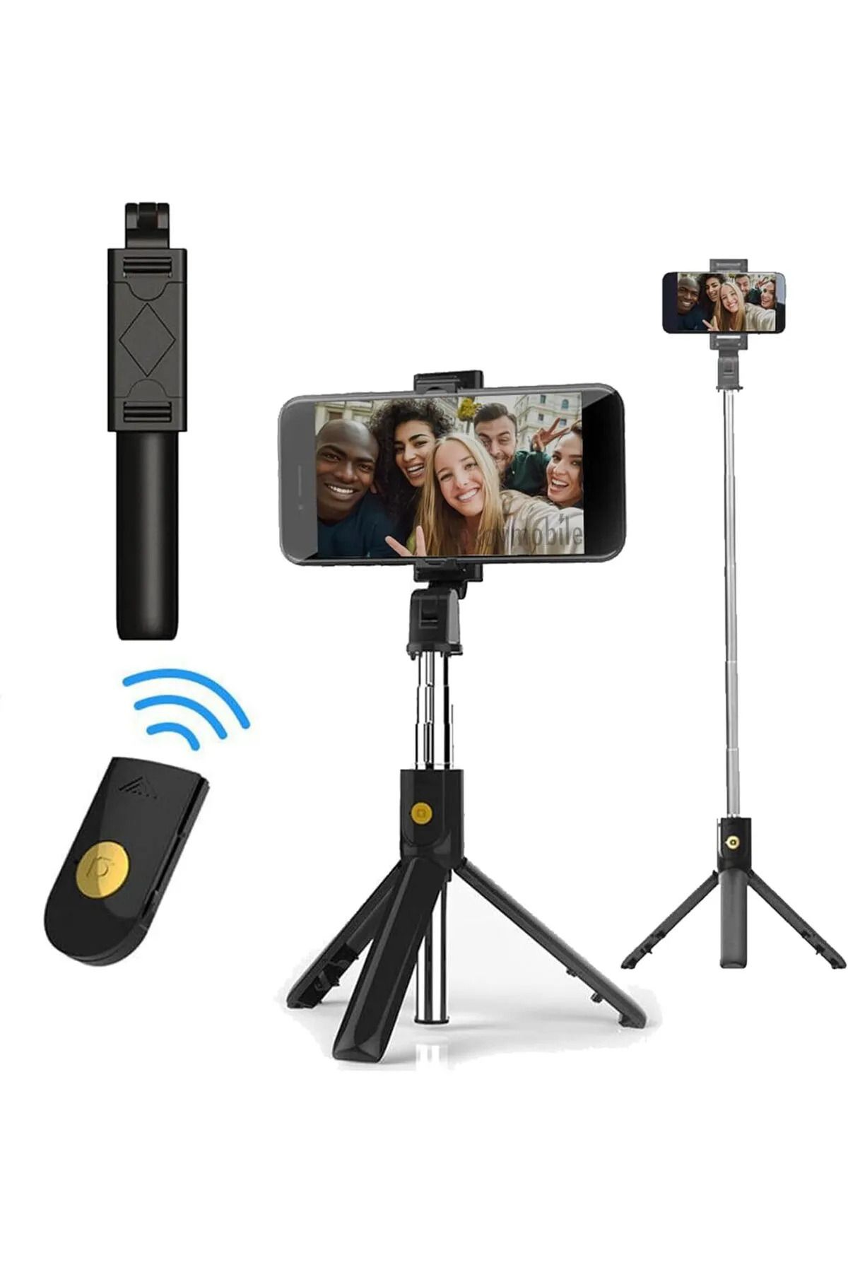 OBRAX Kumandalı Bluetooth Selfie Çubuğu Tripod Ayaklı