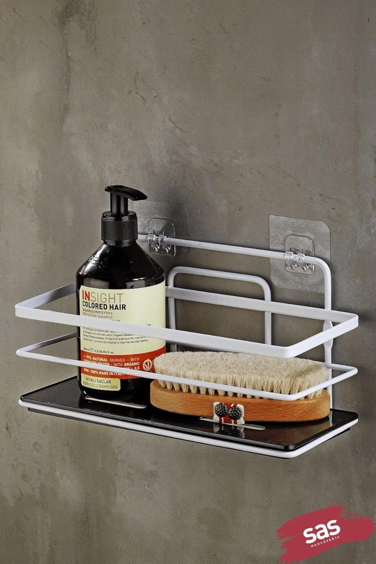 STOREMAX mrttnca Haus Yapışkanlı Ömür Boyu Paslanmaz Kristal Ayarlanabilir Raf Banyo Düzenleyici Şampu