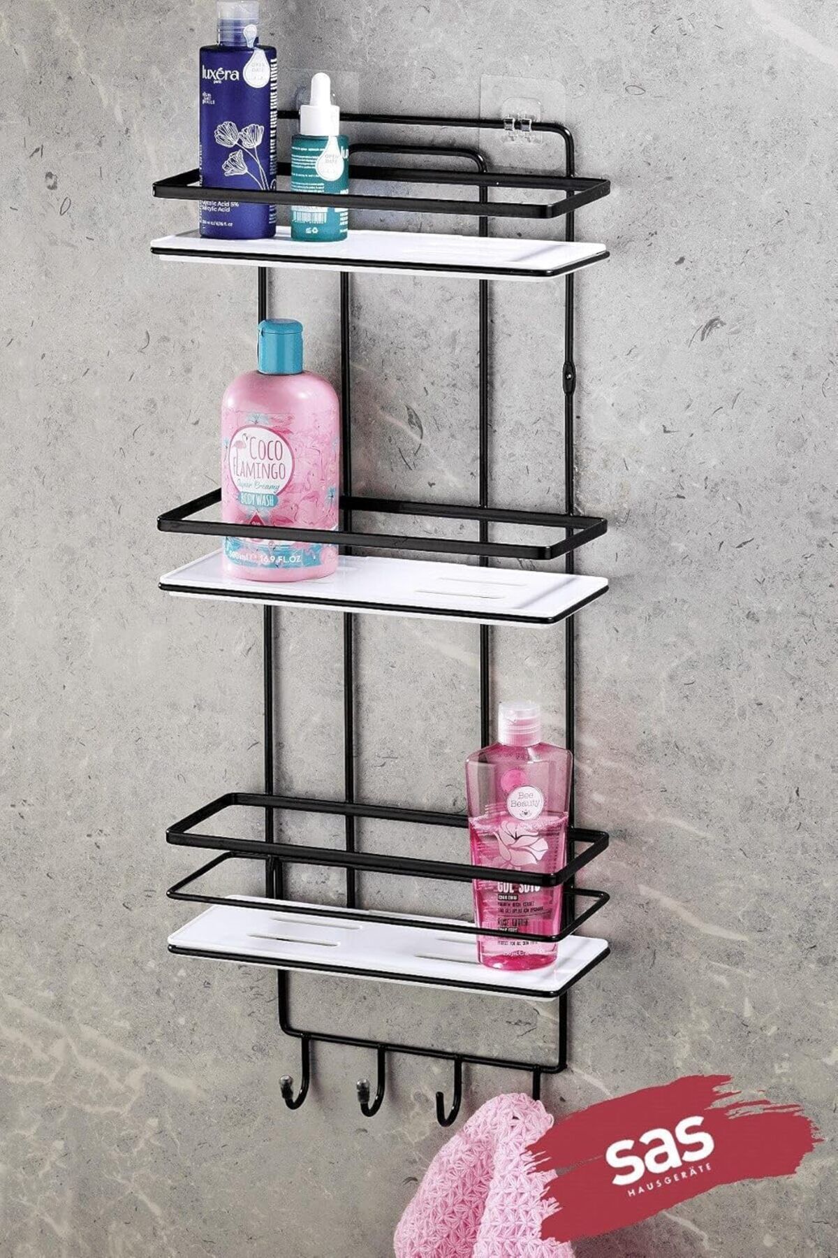 STOREMAX mrttnca Haus Yapışkanlı Ömür Boyu Paslanmaz Ayarlanabilir Raf Banyo Düzenleyici Şampuanlık S