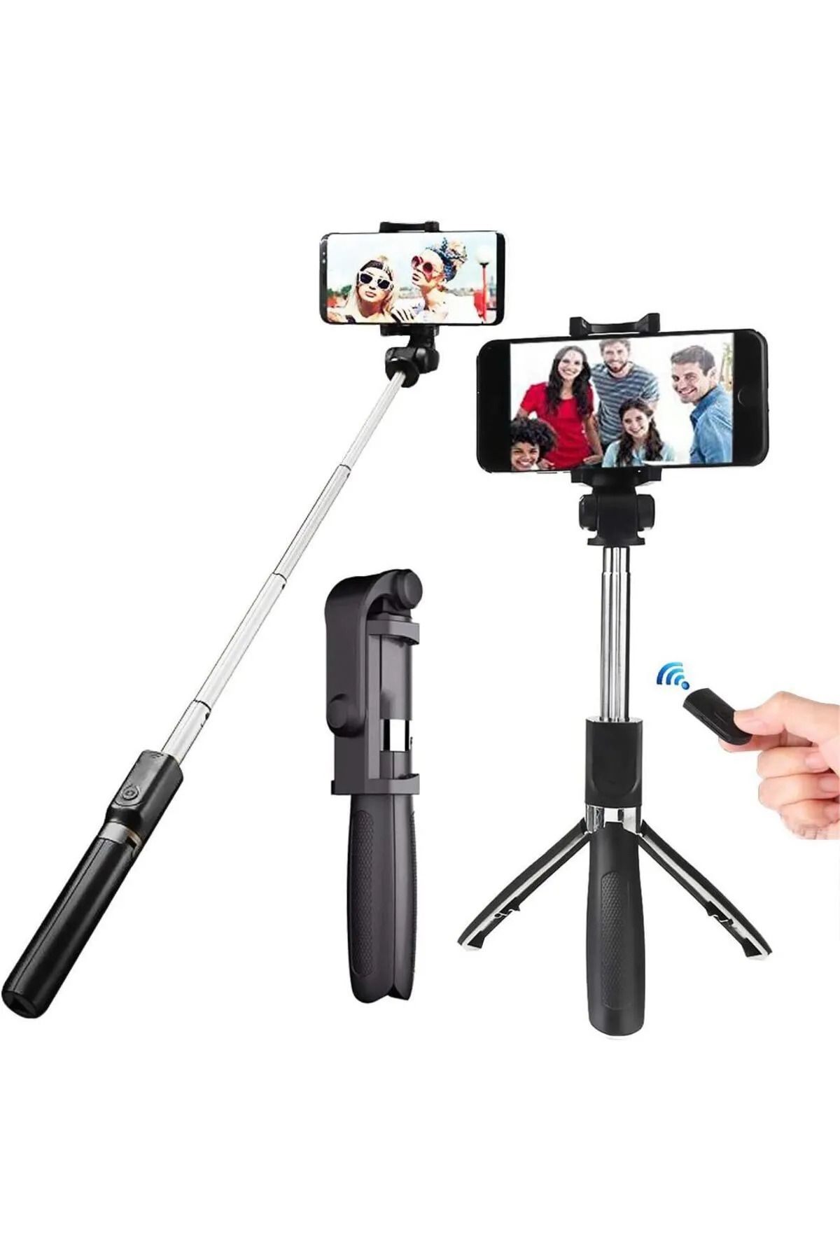 OBRAX Bluetooth Anti-Shake Selfie Sopa El Gimbal Akıllı Telefon Sabitleyici Teleskopik Selfie Sopa Tripod