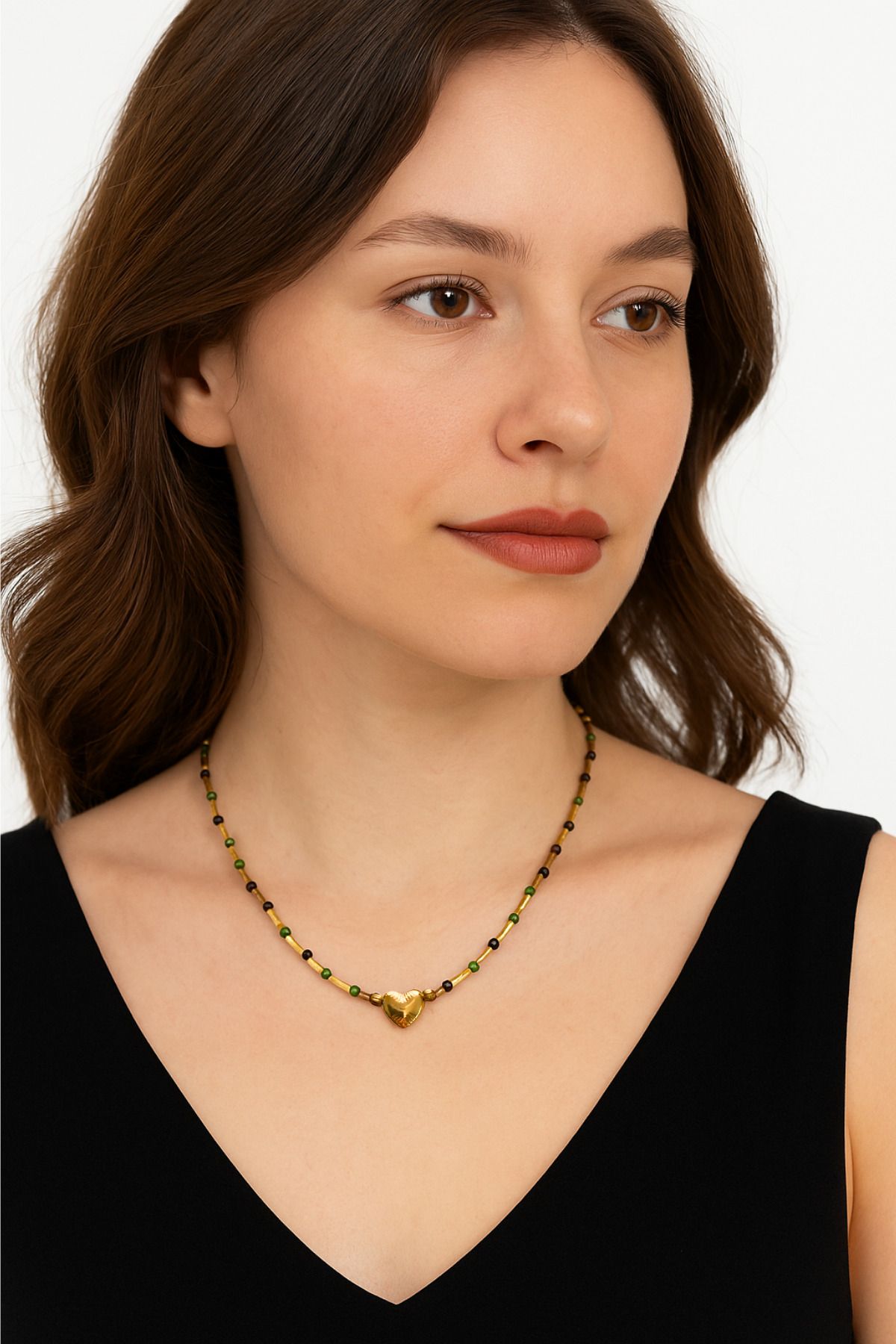 She Sells Golden Hearth Altın Kaplama Kalp Kolye