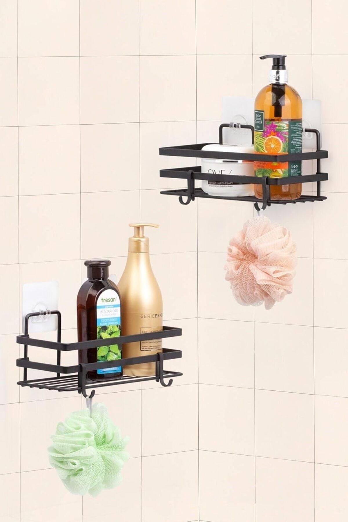 STOREMAX mrttnca Haus Ömür Boyu Paslanmaz Yapışkanlı Banyo Düzenleyici Şampuanlık Tek Katlı Duş Raf