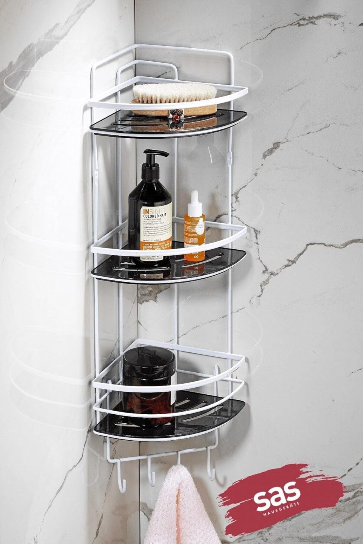 STOREMAX mrttnca Haus Yapışkanlı Ömür Boyu Paslanmaz Kristal Ayarlanabilir Raf Banyo Düzenleyici Şampu