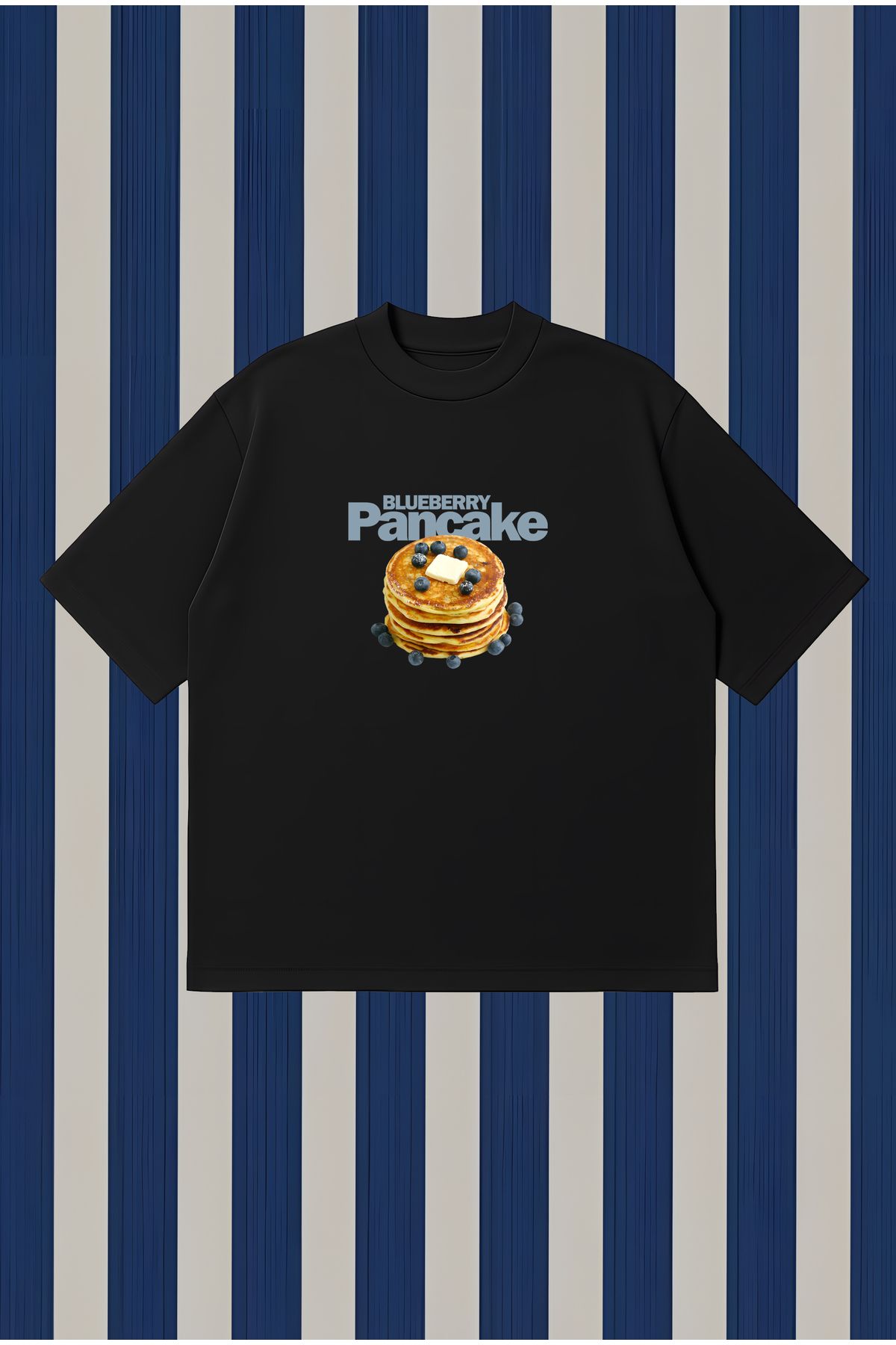 PURE POWER Blueberry Pancake Boxy Fit Oversize Unisex Tshirt – Baskılı Tişört | Streetwear