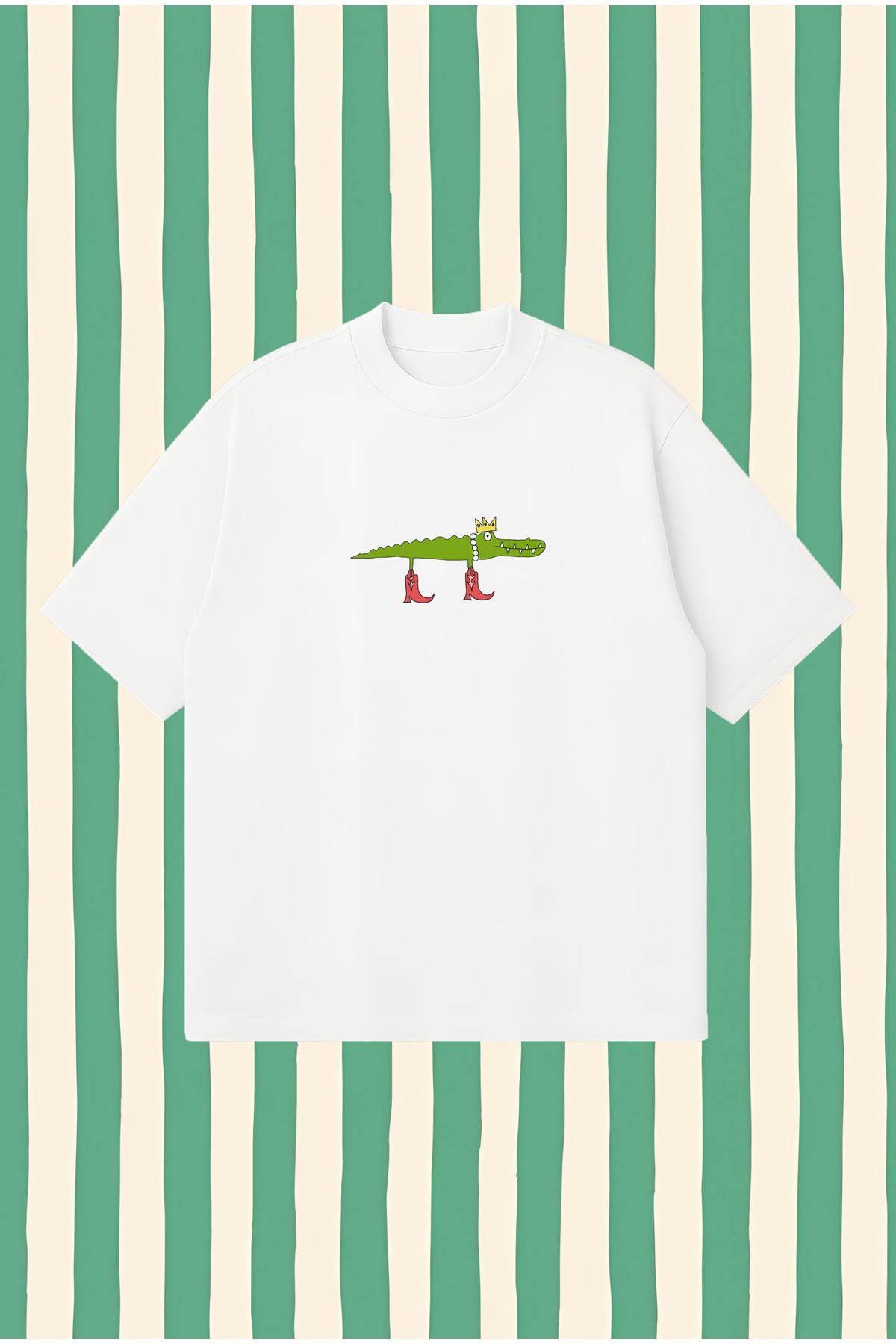 PURE POWER Crocodile Boxy Fit Oversize Unisex Tshirt – Baskılı Tişört | Streetwear