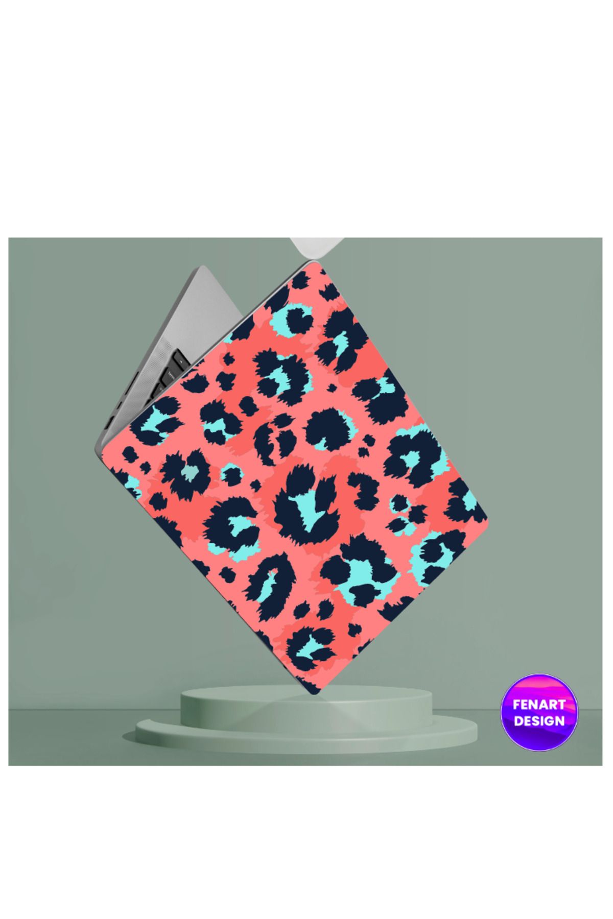 Nenya Pembe Mavi Leopar Deseni Notebook Sticker,laptop Sticker,hp Sticker,asus Sticker,15.6 Inç