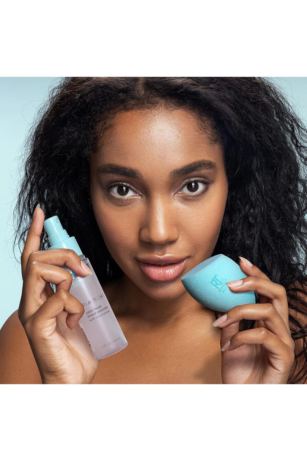 Real Techniques-Sponge+ Setting Spray for Face, Mattify With Niacinamide, Sponge Extender Mist 5