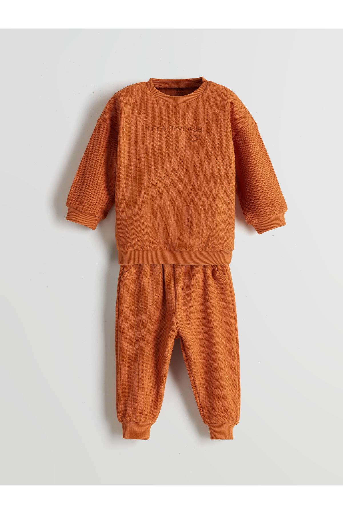 LC Waikiki Bisiklet Yaka Erkek Bebek Sweatshirt ve Eşofman Alt 2'li