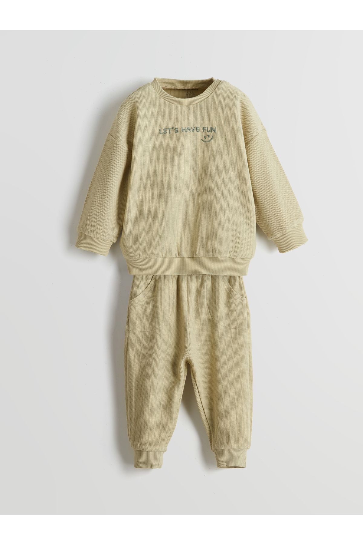 LC Waikiki Bisiklet Yaka Erkek Bebek Sweatshirt ve Eşofman Alt 2'li