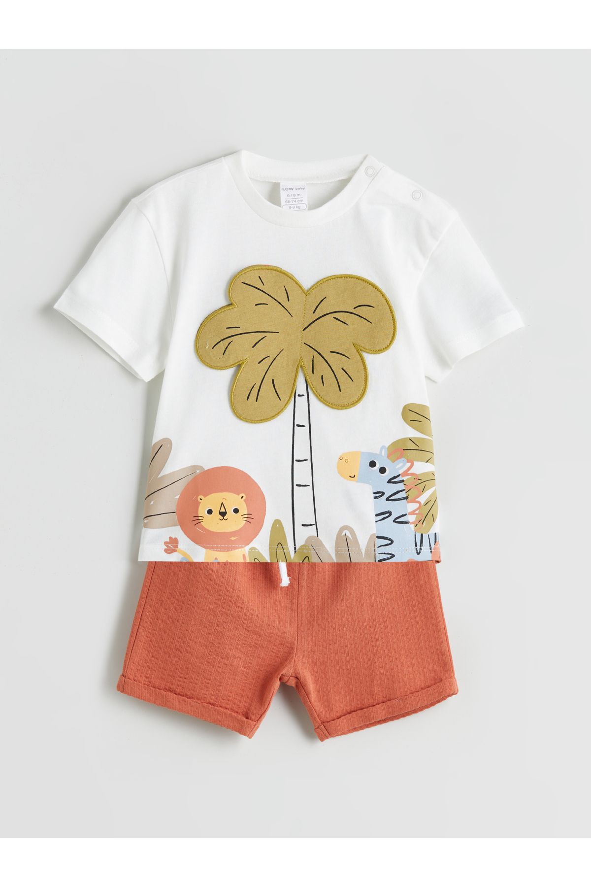 LC Waikiki Baskılı Erkek Bebek Tişört ve Şort 2'li