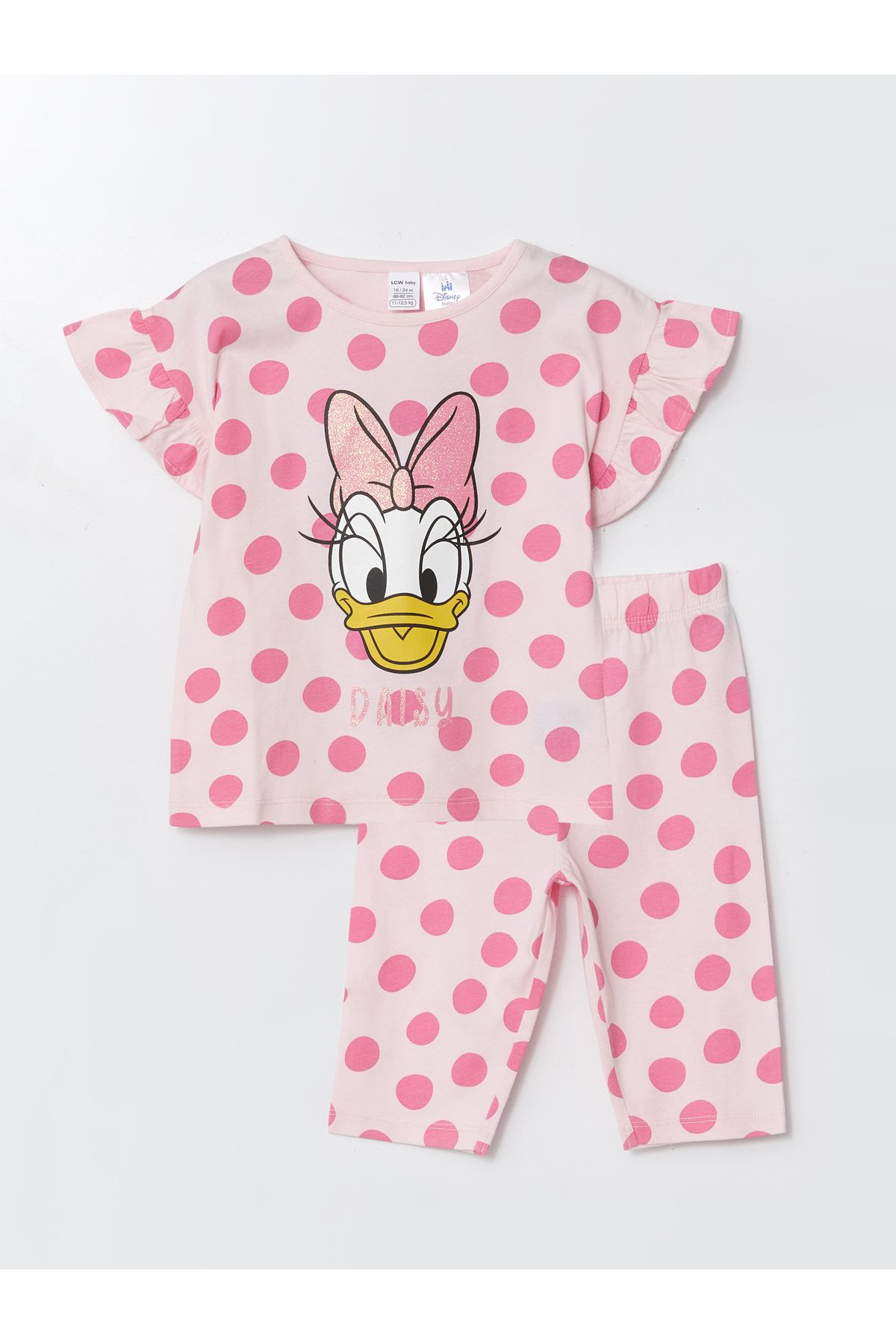LC Waikiki Daisy Duck Baskılı Kız Bebek Tişört ve Eşofman Altı 2'li