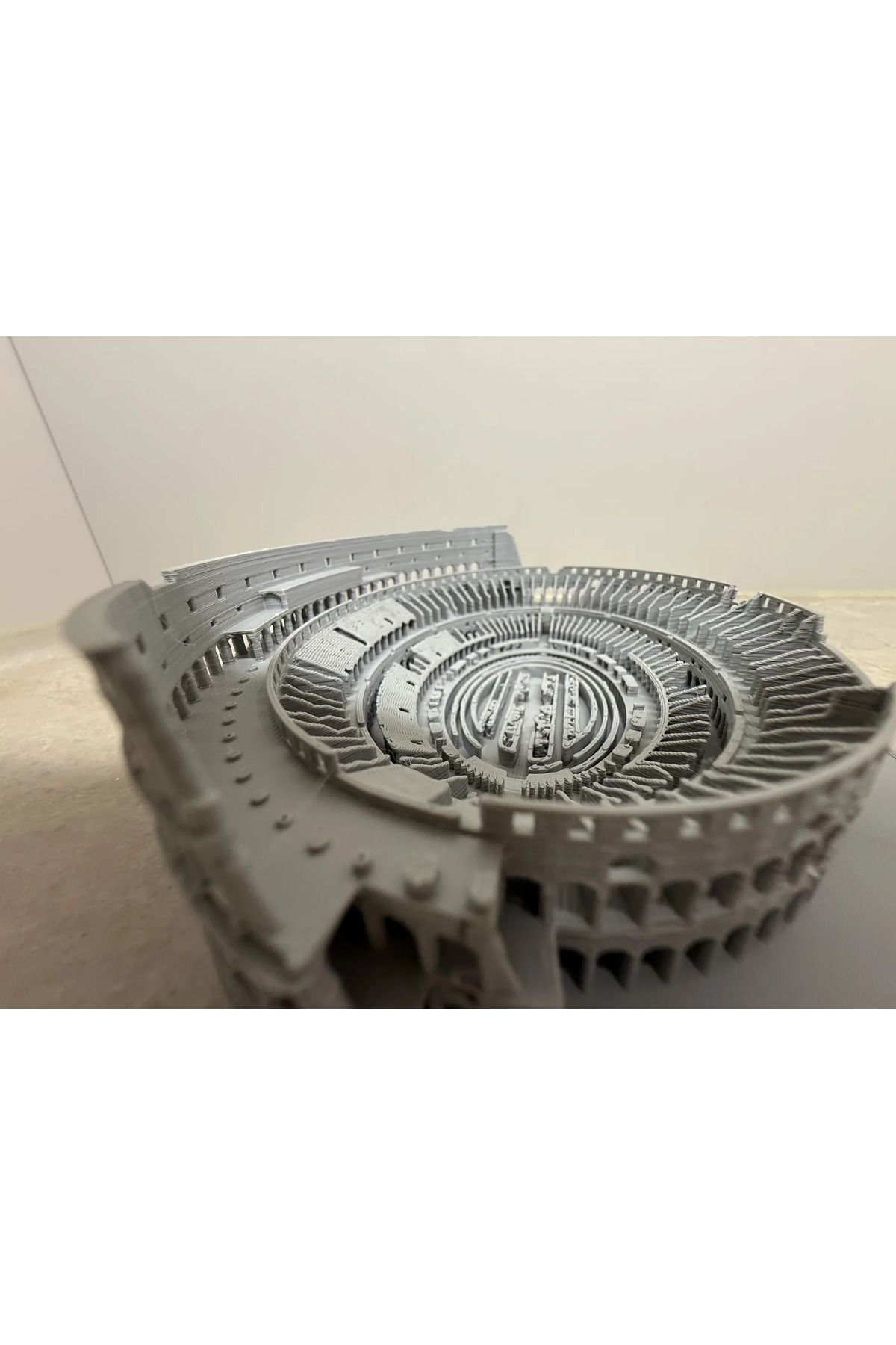 DEKORANLA 3D Roman Colosseum Dekoratif Biblo, 15x12.5 cm, Gri Renk