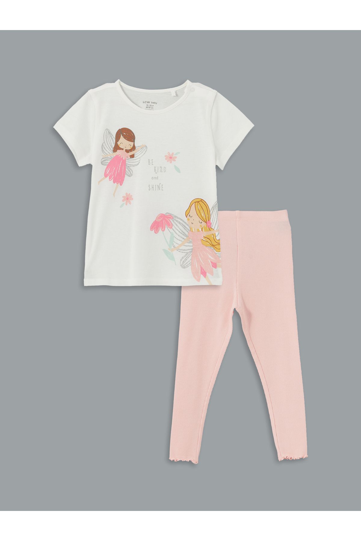LC Waikiki Bisiklet Yaka Kız Bebek Pijama Takımı