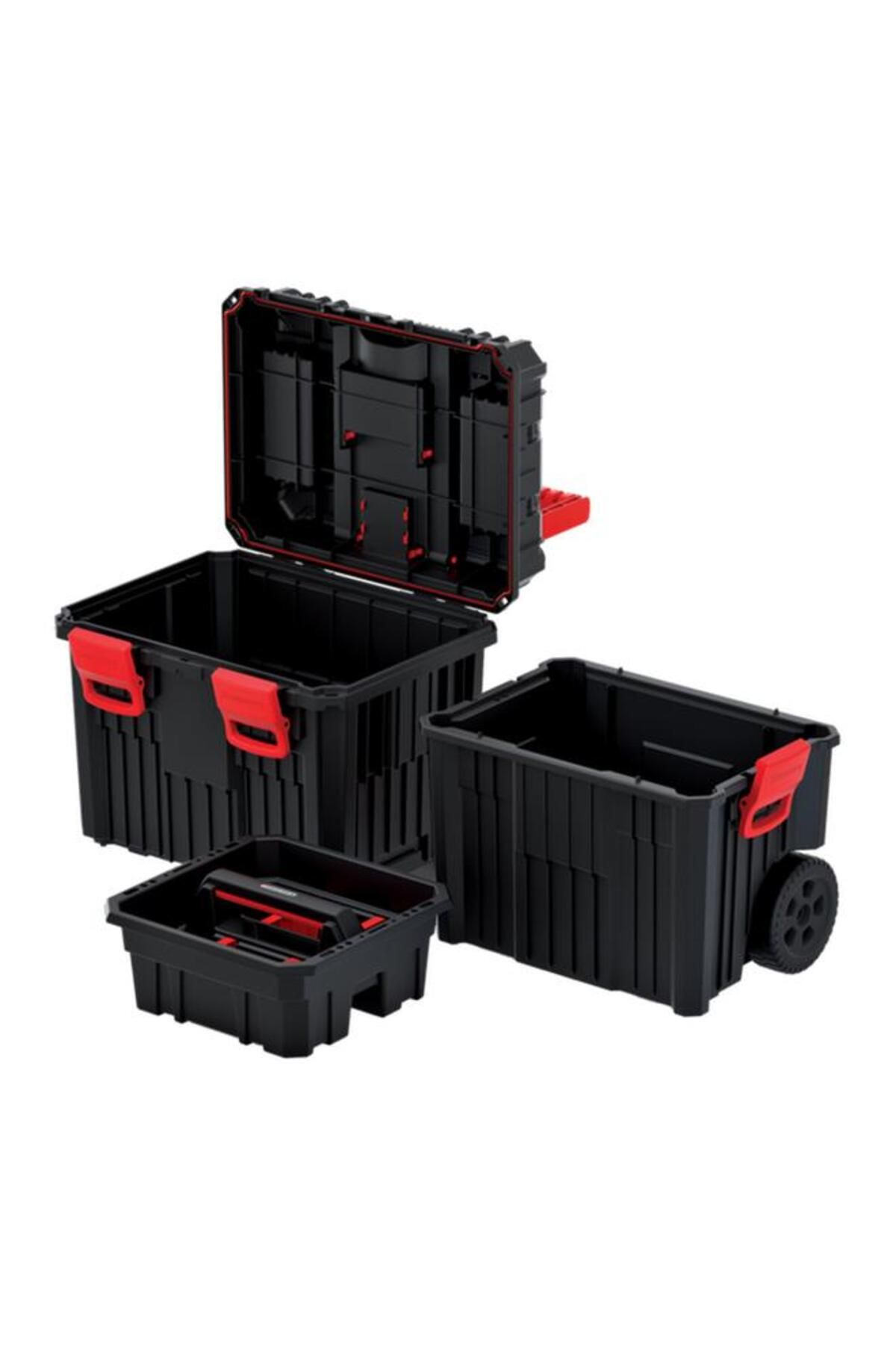 Generic-Kistenberg Heavy Durable Mobile Tool Trolley with Dual Handle Black and Red 25kg 6