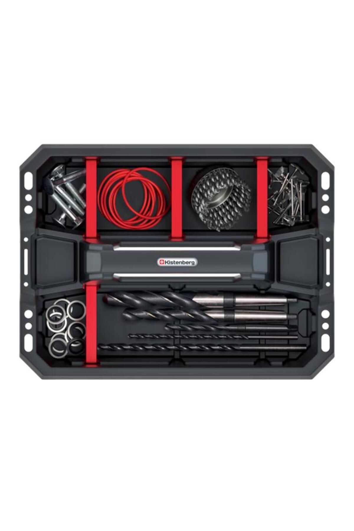 Generic-Kistenberg Cargo Plus 40 Multi-Compartment Workshop Tool Carrier Tray with Ergonomic Handle Black 2