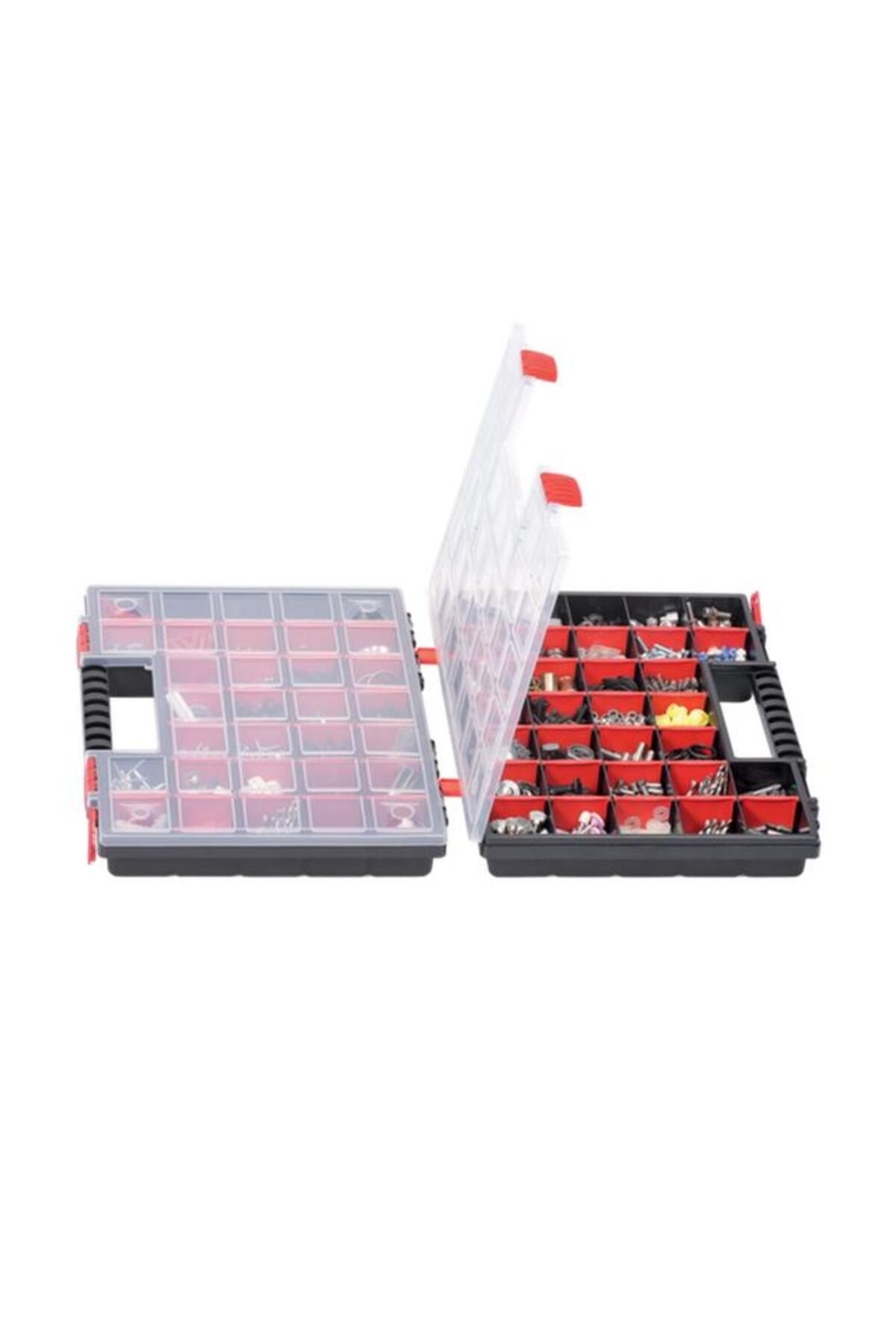 Generic-Kistenberg Nors Duo 40 Durable Tool Organiser with Removable Separators Black and Red 3