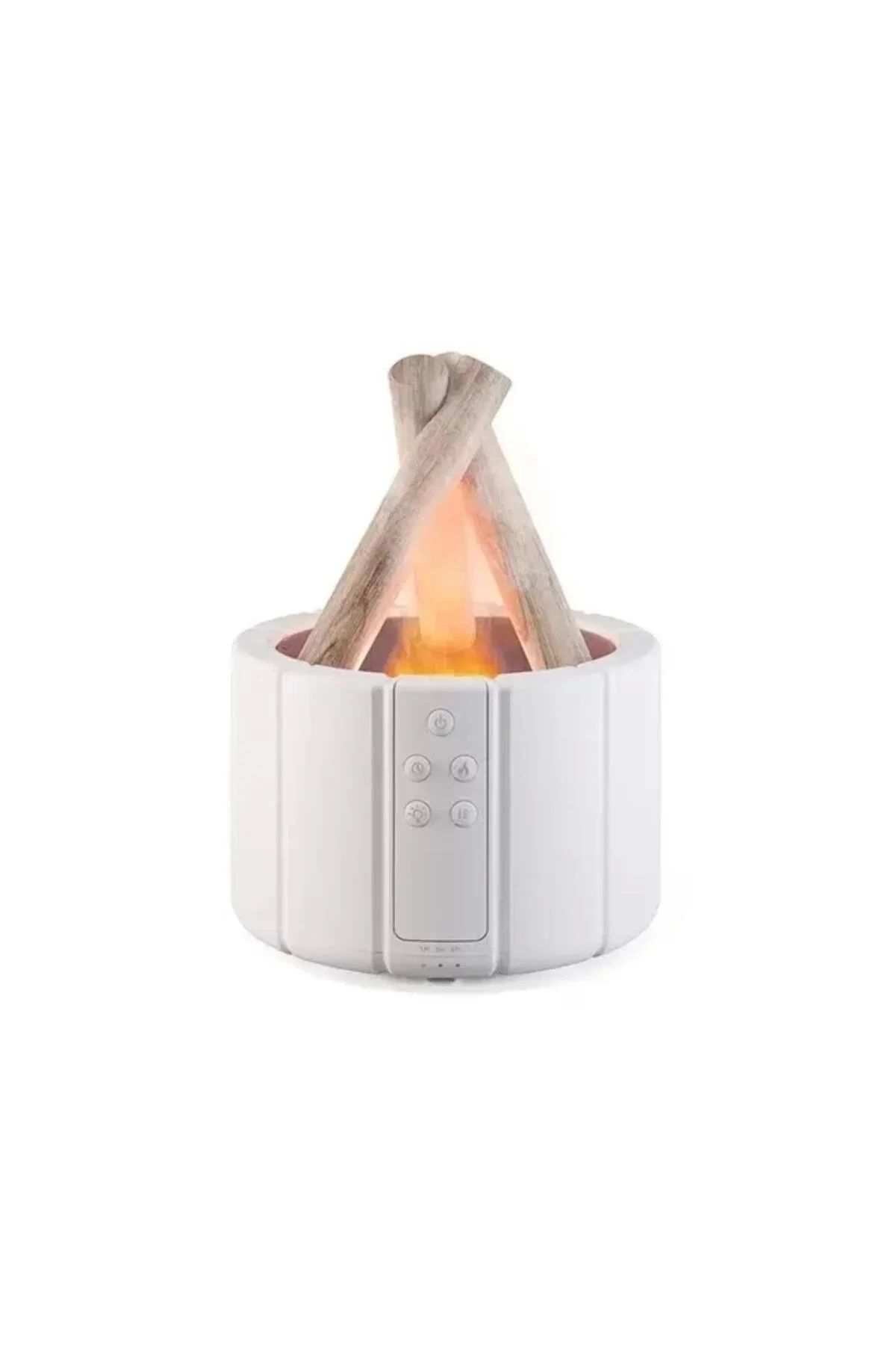 Yuba Avm 250 Ml Alev Görüntülü Bonfire Oda Nemlendirici Şık Tasarım Uzaktan Kumanda Kontrollü Beyaz