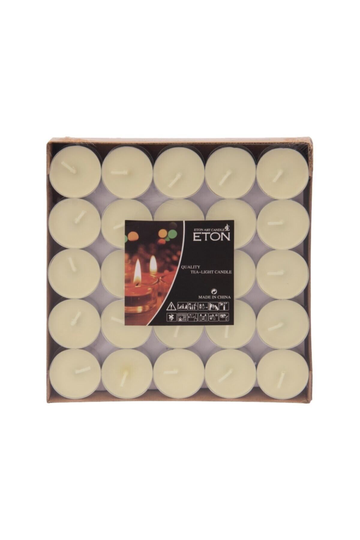 DEKORANLA 50 Adet Beyaz Tealight Mumlar, Kaliteli ve Şık Mum Kutuları ile Paketlenmiş