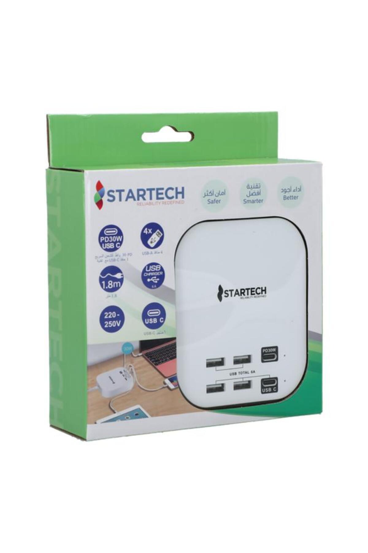 Generic-StarTech Durable High Quality Speedy and Safe Charging 30W Multiple USB Port Hub White 5