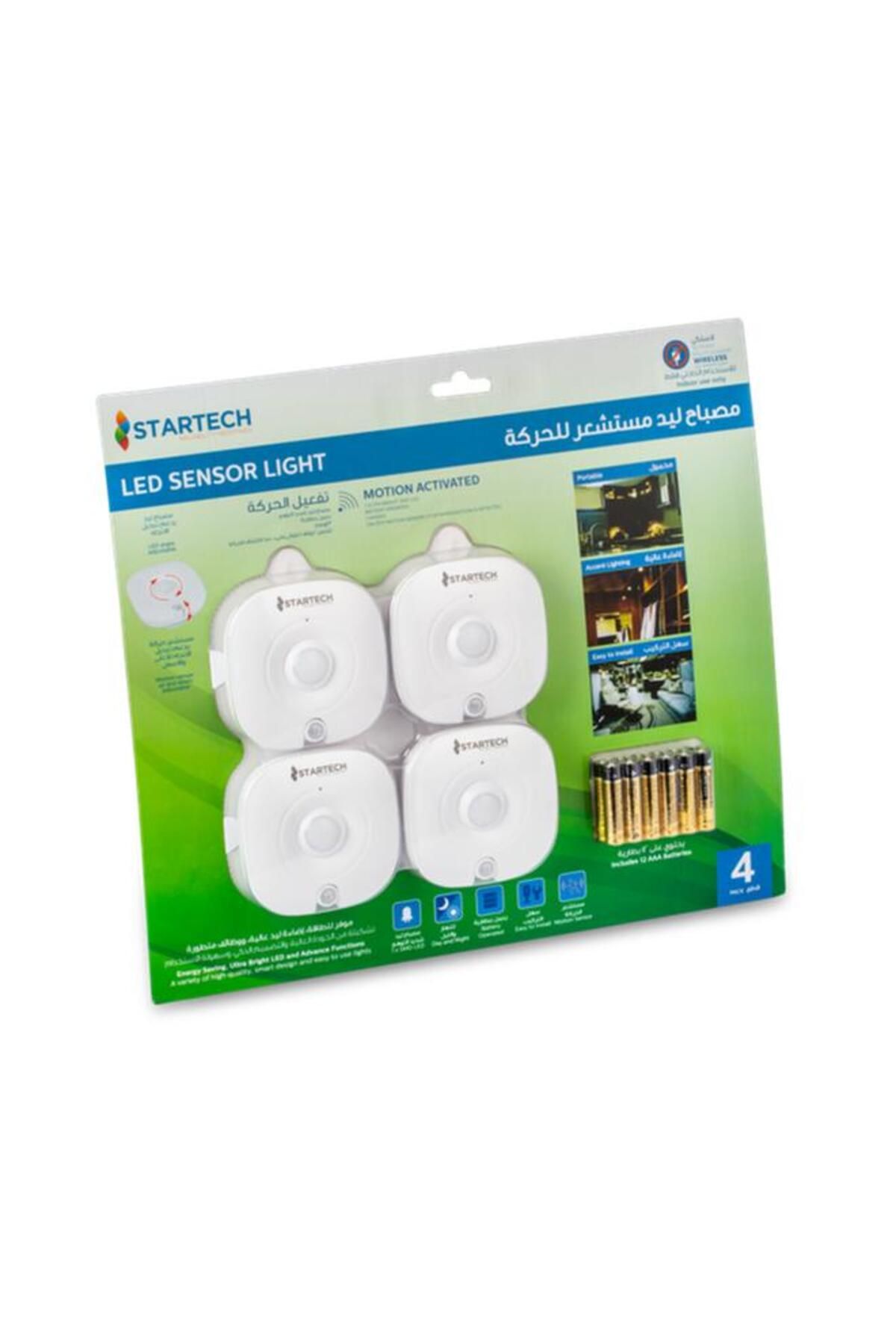 Generic-StarTech 4-Piece Energy Saving Motion-Activated Rotatable LED Sensor Light White 1