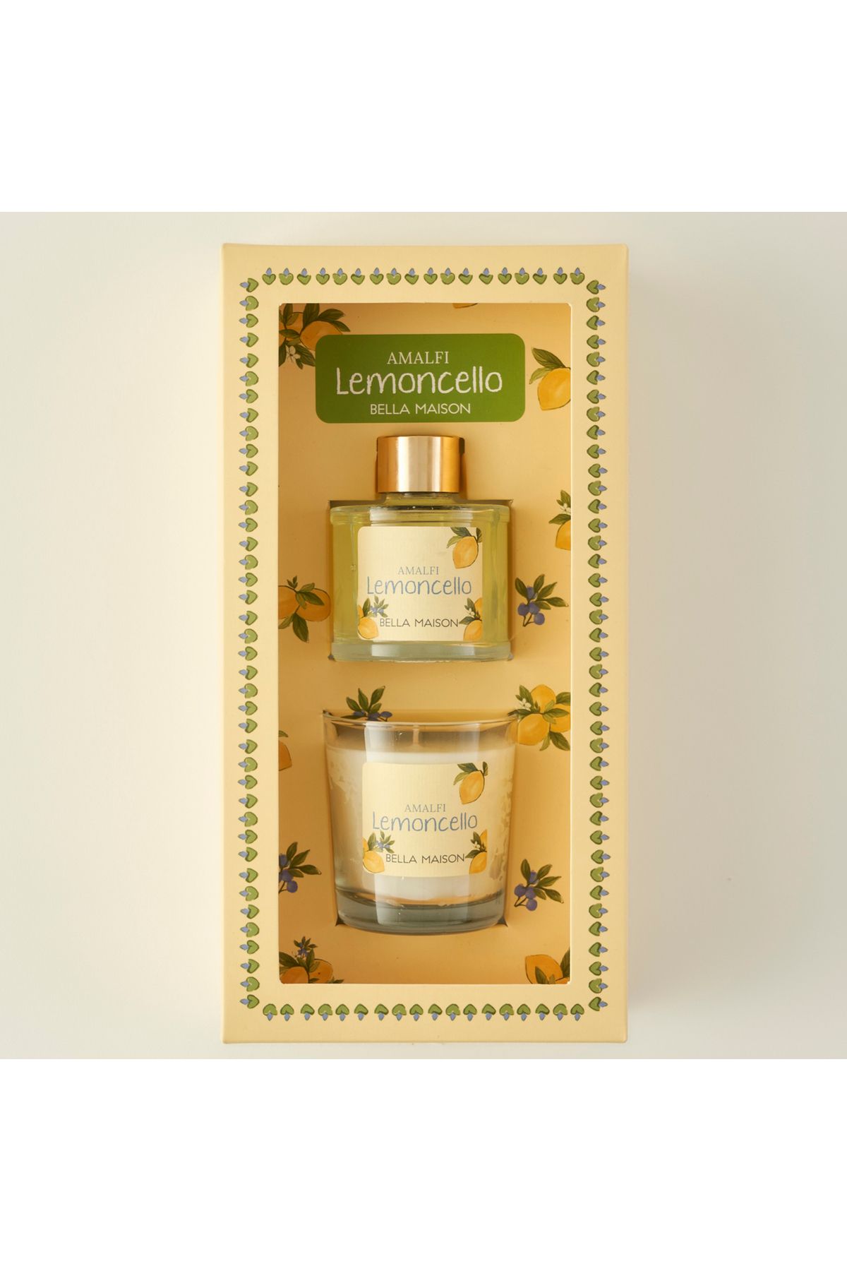 DEKORANLA Sarı Lemoncello Amalfi Oda Kokusu ve Mum Seti, Ferah ve Şık Hediye Alternatifi