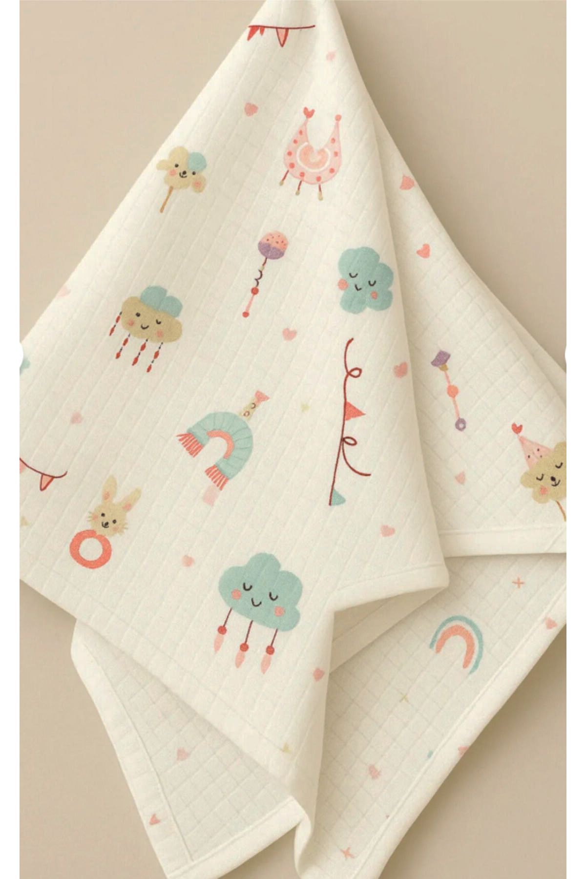 Baby Wings Baskılı 80x90 cm Bebek Yenidoğan Müslin Battaniye Müslin Bez