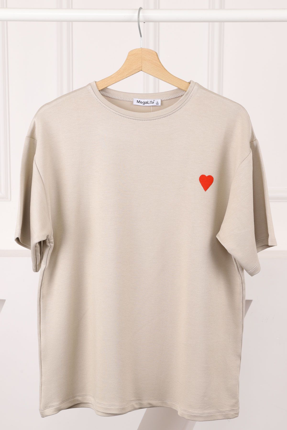 İmajButik Taş Nakışlı Kısa Kol Modal T-Shirt