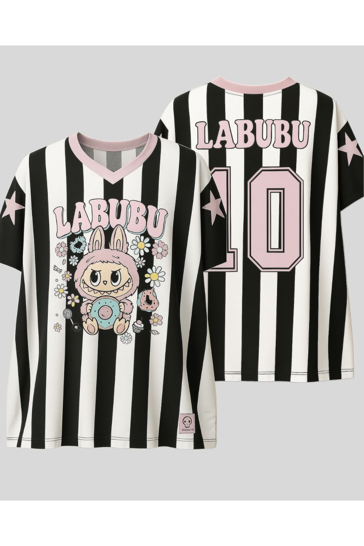 Touz Moda Labubu Detail Jersey Forma T-shirt