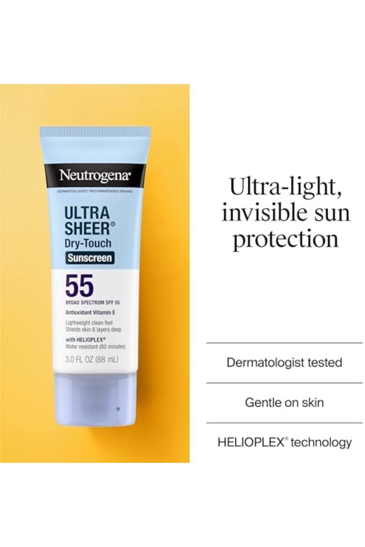 Neutrogena-Ultra Sheer Dry-Touch Sunscreen Lotion, Broad Spectrum SPF 55 UVA/UVB Protection, Oxybenz 6