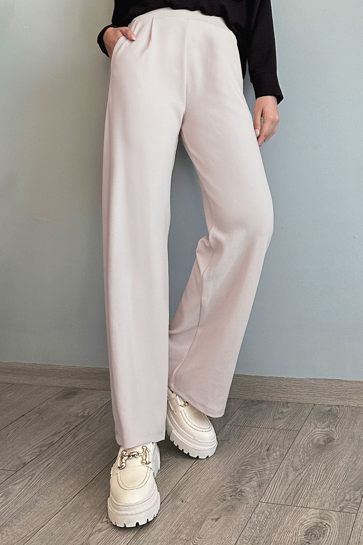 InStyle Pile Detay Bol Paça Taş Pantolon