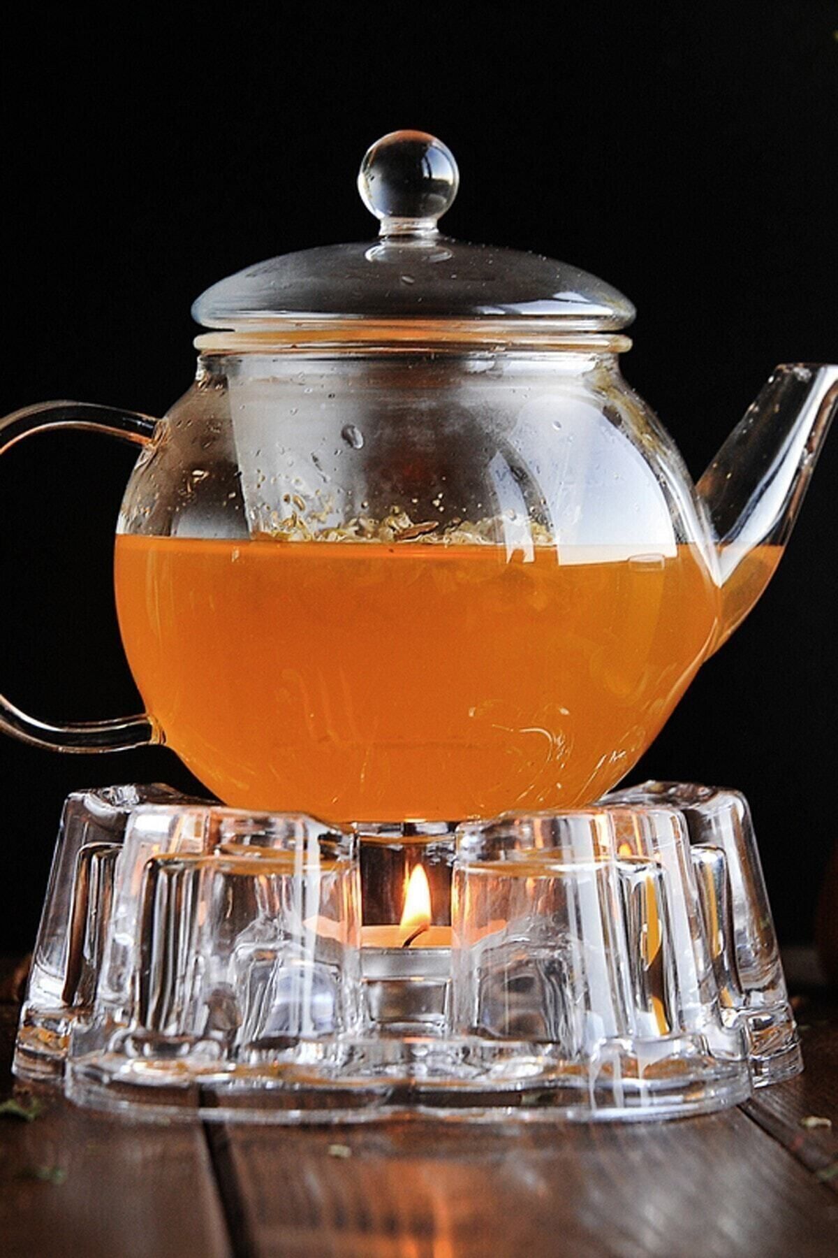DEKORANLA Süzgeçli Demlik 500 Ml, Petunya Tasarımı, Sağlıklı ve Şık Çay Demleme Aracı