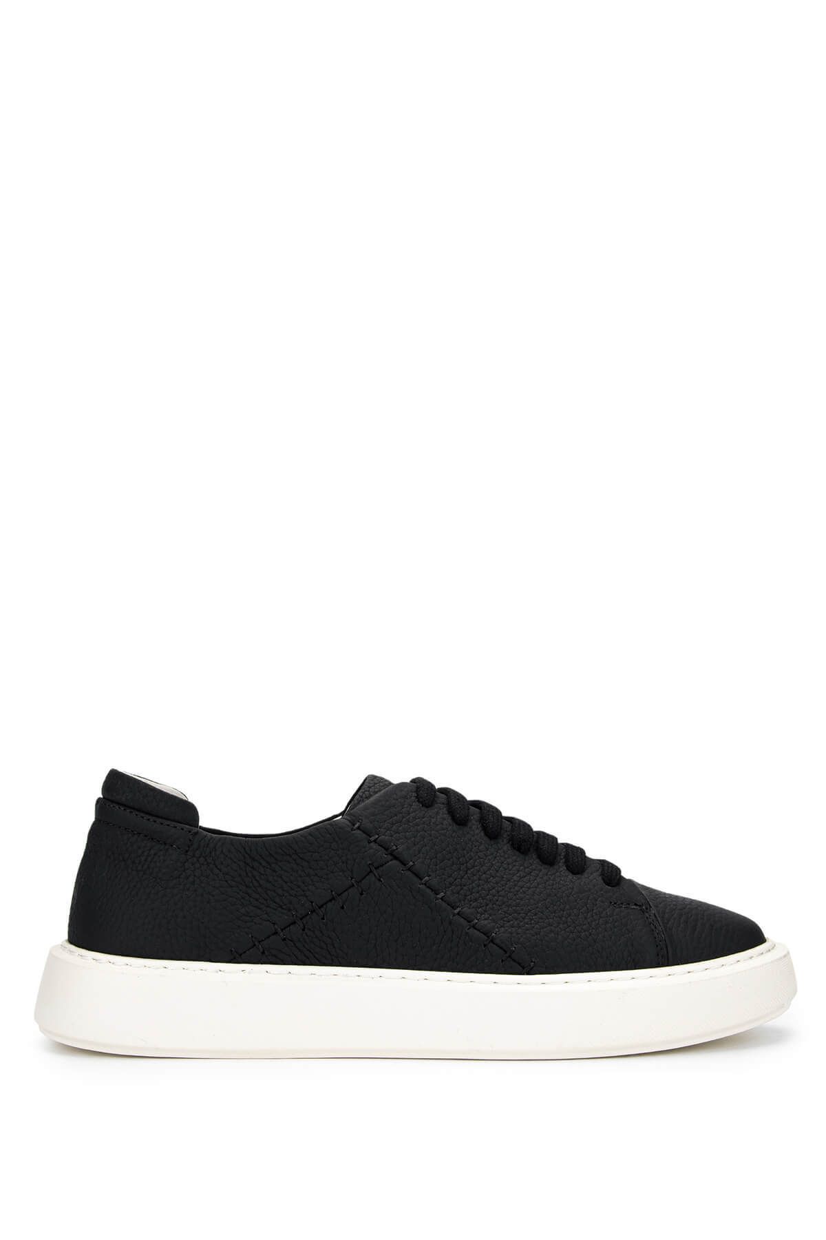 Tamer Tanca Erkek Hakiki Deri Siyah Floter Sneakers & Spor Ayakkabı