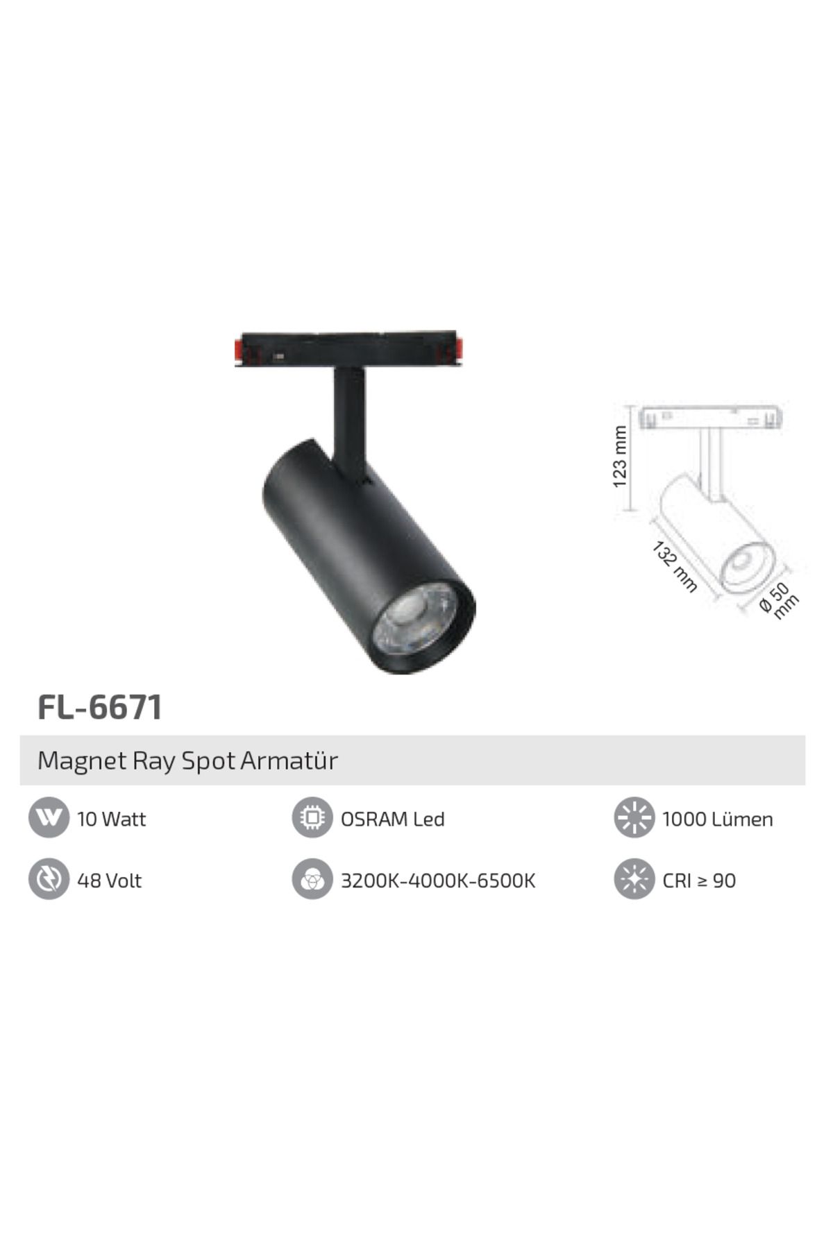 Forlife 10W Magnet Ray Spot Armatür 4000K