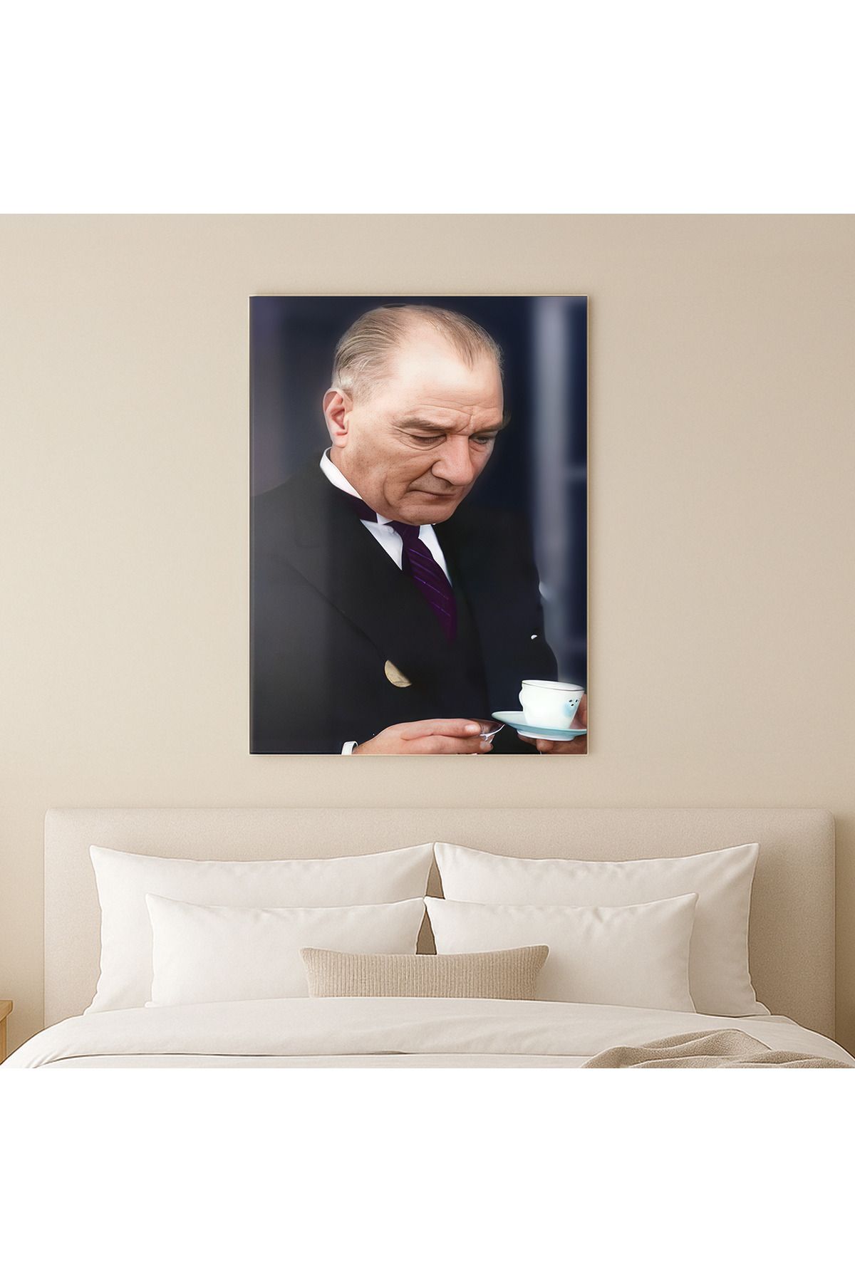 Domovit Atatürk Portre Cam Tablo Ev ve Ofis Duvar Dekorasyonu