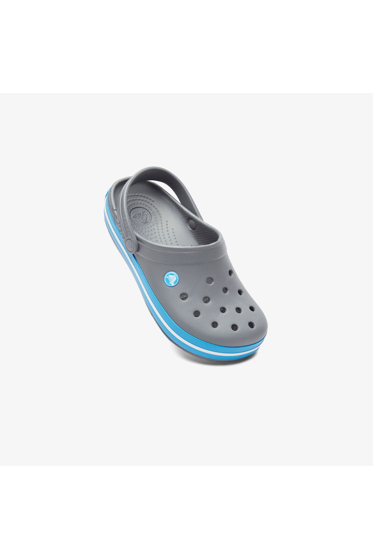 Crocs-Σκούρο γκρι Unisex Crocband Edge μπλε και λευκές ριγέ παντόφλες 4