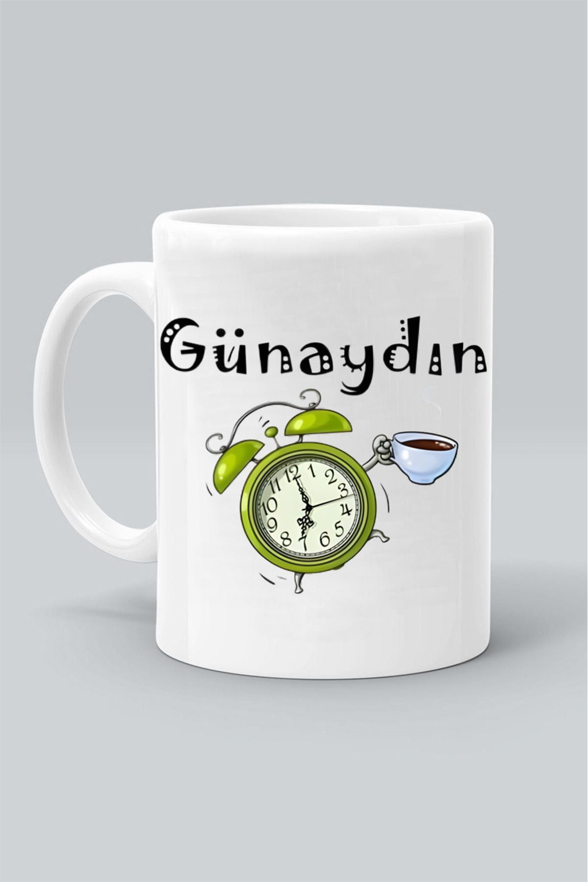 DEKORANLA Beyaz kahve kupa, tasarım baskılı, güne güzel başla!