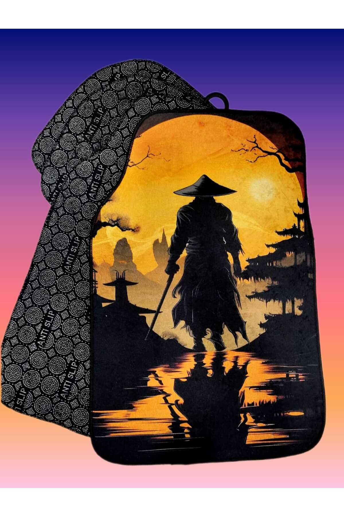 SS Oto Özel Tasarım Dijital Baskılı 4'lü Oto Halı Paspas Takımı Kaymaz Tabanlı Overloklu (48X72 & 35X48) Cm