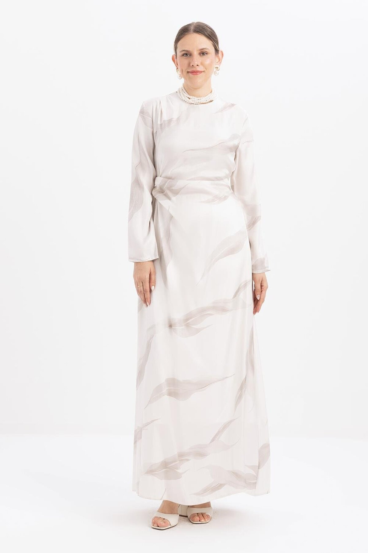 ALLDAY-Mink-Stone-Shiny Patterned Dress 2