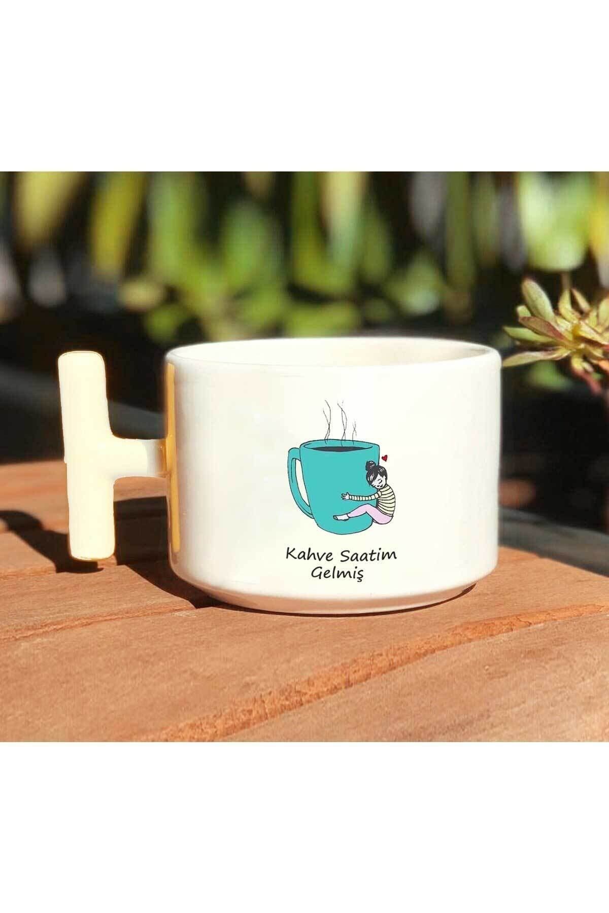 DEKORANLA Baskılı Beyaz Kulp Kupa Bardak, keyifli kahve anları için ideal seçim