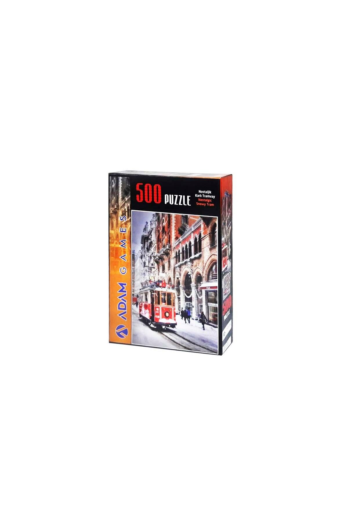 EDKZEKA Nostaljik Karlı Tramvay 500 Parça Puzzle
