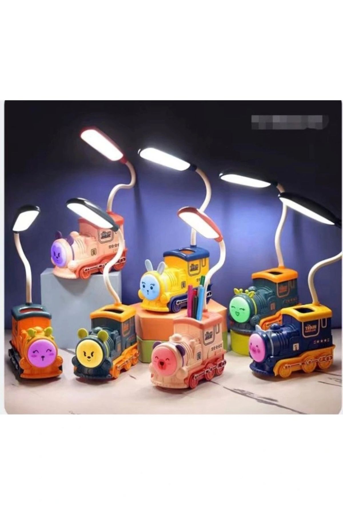 shopwave Usb Şarjlı Sevimli Tren Kalemlik Masa Lambası